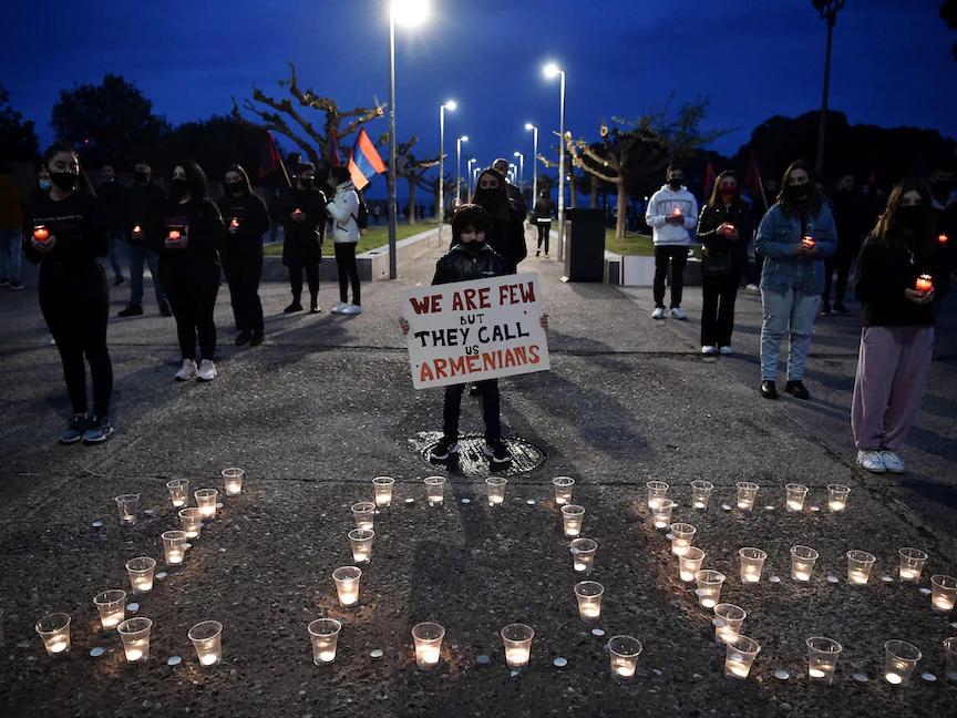 نشطاء يحيون ذكرى "الإبادة الجماعية للأرمن" على يد الدولة العثمانية خلال الحرب العالمية الأولى - AFP