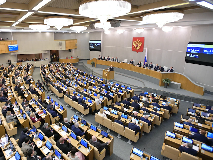جلسة لمجلس الدوما في العاصمة الروسية موسكو. 7 أبريل 2022 - via REUTERS