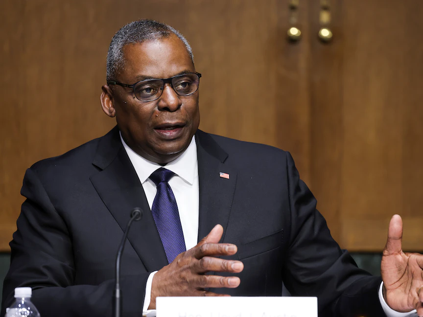 وزير الدفاع الأميركي لويد أوستن خلال جلسة في مجلس الشيوخ - 17 يونيو 2021 - REUTERS