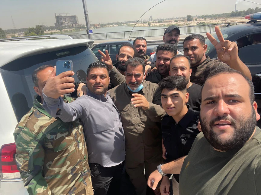 القيادي في "الحشد الشعبي" قاسم مصلح لحظة إطلاق سراحه - 09 يونيو 2021 - "الشرق"