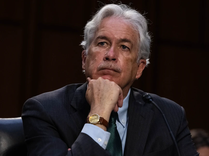 مدير وكالة الاستخبارات المركزية لأميركية وليام بيرنز خلال جلسة استماع للجنة الاستخبارات في مجلس الشيوخ، 14 أبريل 2021 - Bloomberg