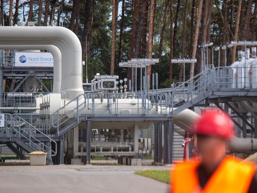 منشآت خط أنابيب الغاز "نورد ستريم 1" في لوبمين بألمانيا. 30 أغسطس 2022 - Getty Images