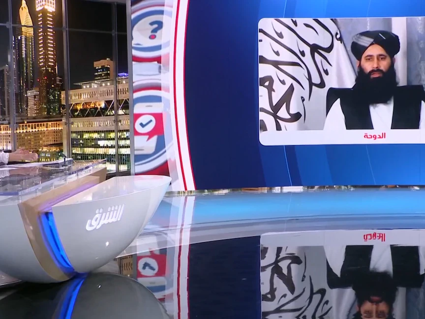 المتحدث باسم المكتب السياسي لحركة طالبان الأفغانية محمد نعيم خلال مشاركته في برنامج "دائرة الشرق" - 09 أغسطس 2021 - الشرق