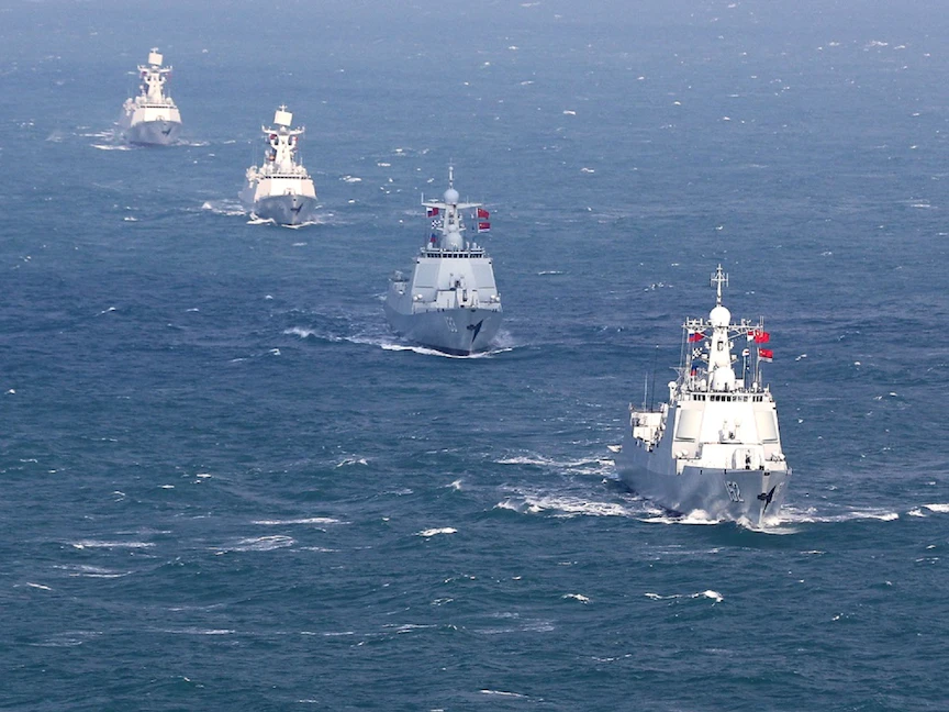مناورات بحرية صينية روسية مشتركة في بحر الصين الشرقي. 21 ديسمبر 2022 - XinHua