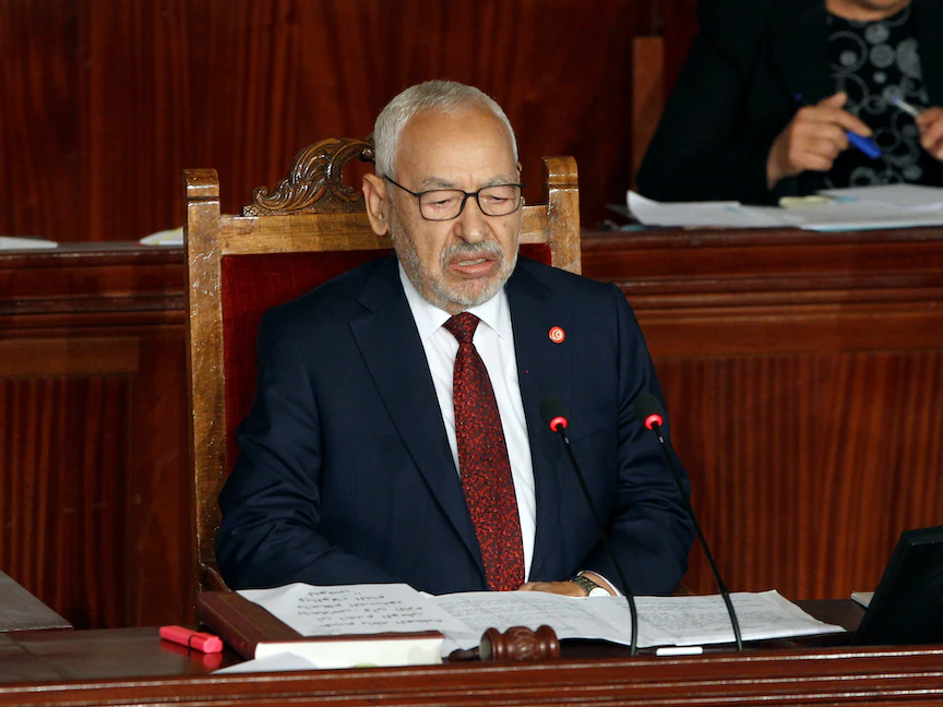 راشد الغنوشي خلال جلسة للبرلمان في العاصمة تونس- 13 نوفمبر 2019 - REUTERS