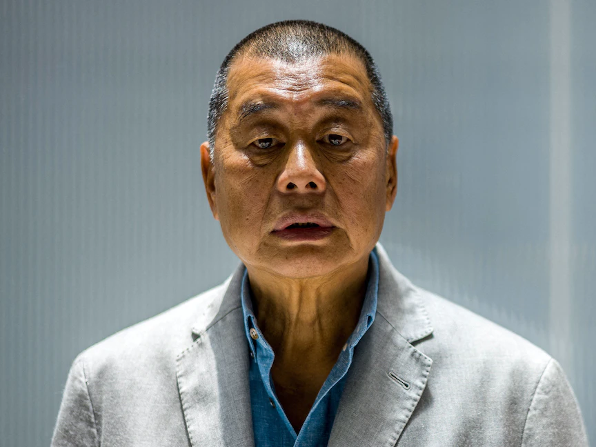 رجل الإعلام جيمي لاي خلال مقابلة مع وكالة "فرانس برس" في هونغ كونغ. - AFP