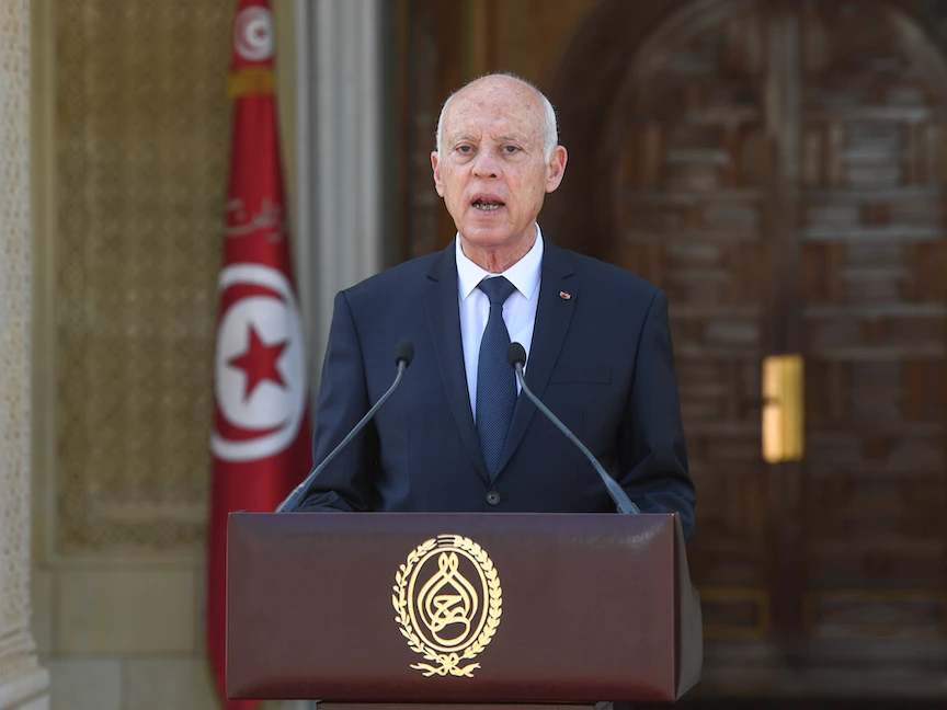 الرئيس التونسي قيس سعيّد يحضر موكب الاحتفال بالذكرى السادسة والستين لتأسيس الجيش الوطني - 24 يونيو 2022 - facebook/Presidence.tn