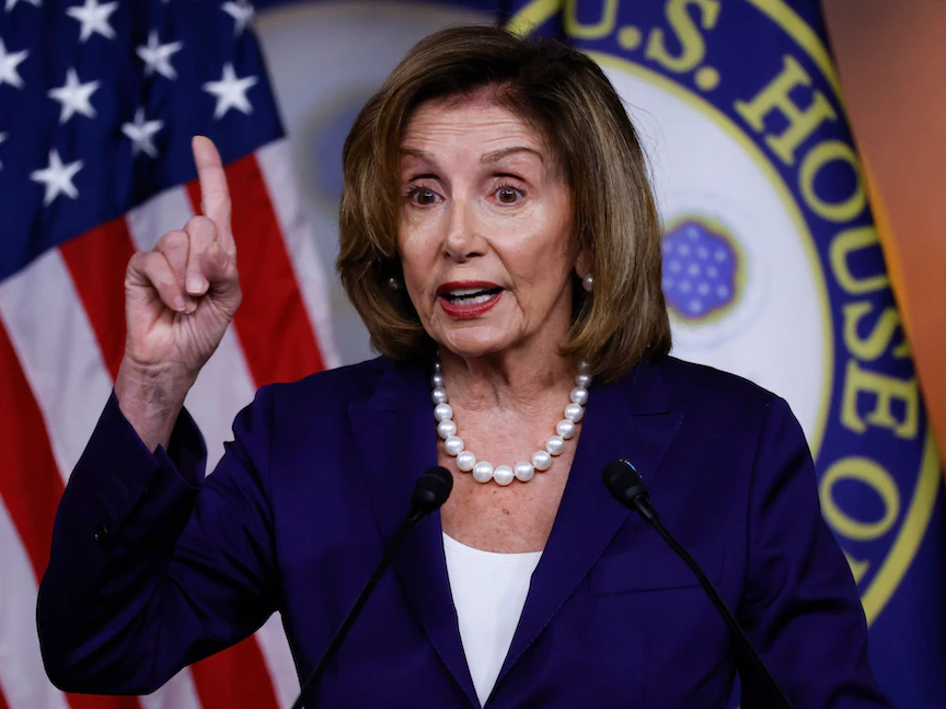 نانسي بيلوسي رئيسة مجلس النواب الأميركي خلال مؤتمر صحافي في واشنطن. 29 يوليو 2022. - Bloomberg