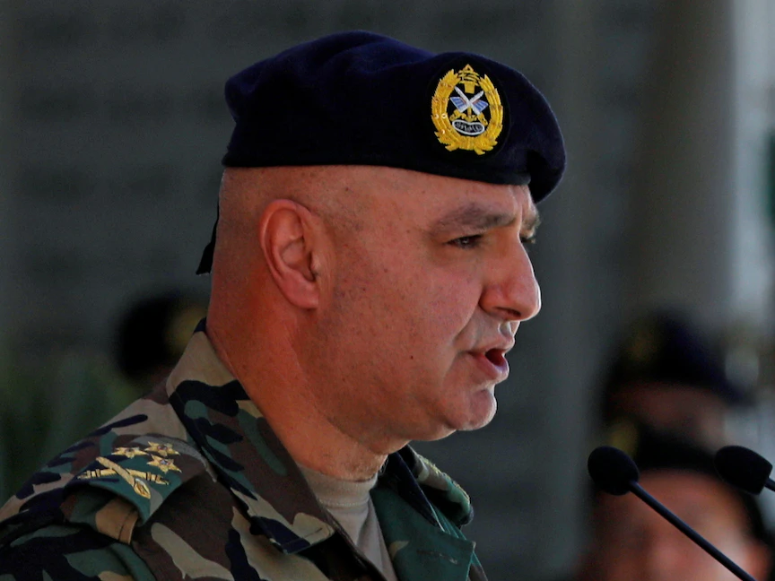 قائد الجيش اللبناني العماد جوزيف عون يتحدث خلال مناسبة في وزارة الدفاع في قرية اليرزة، شرق بيروت، 8 سبتمبر 2017 - REUTERS