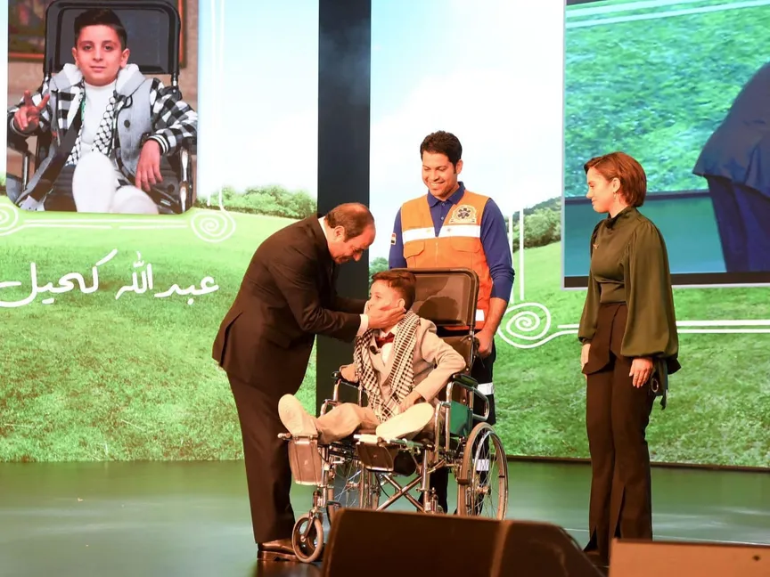 الرئيس المصري عبد الفتاح السيسي خلال فعالية "قادرون باختلاف" في القاهرة. 28 فبراير 2024 - facebook.com/Egy.Pres.Spokesman