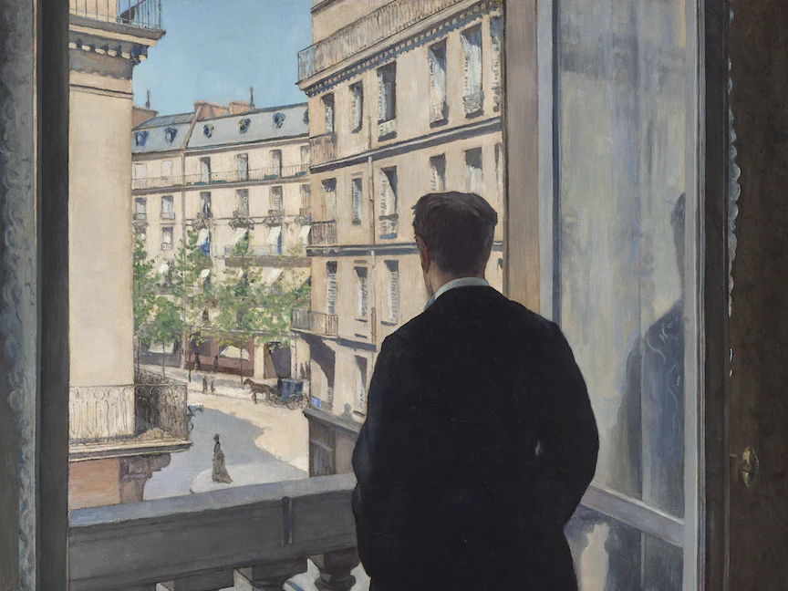 لوحة "شاب بالقرب من نافذته" للرسام جوستاف كايبوت. - www.christies.com