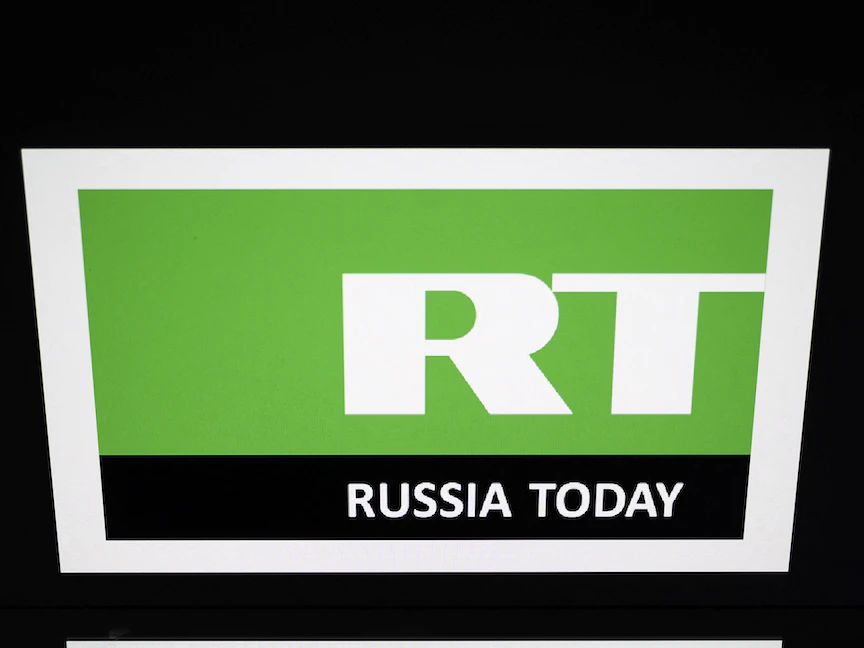 شعار قناة RT (روسيا اليوم). - AFP