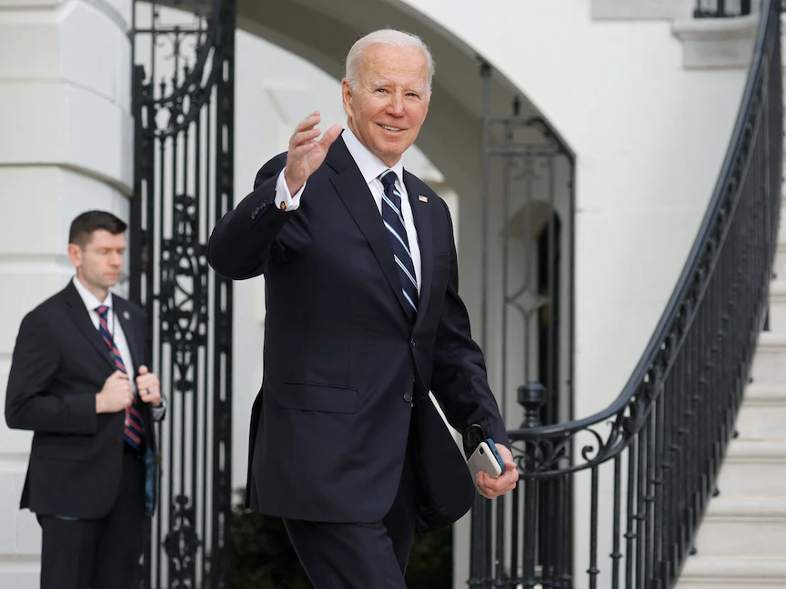 الرئيس الأميركي جو بايدن خلال استقبال رئيس الوزراء الياباني فوميو كيشيدا في البيت الأبيض. 13 يناير 2023 - REUTERS