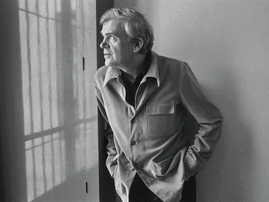 الروائي التشيكي ميلان كونديرا. 11 أبريل 1979 - AFP