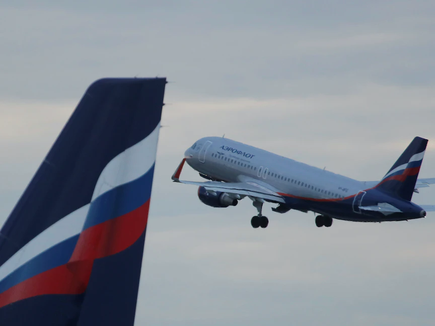 طائرة تابعة لشركة "إيروفلوت" الروسية تقلع في مطار شيريميتيفو الدولي خارج موسكو - 10 يونيو 2018 - REUTERS