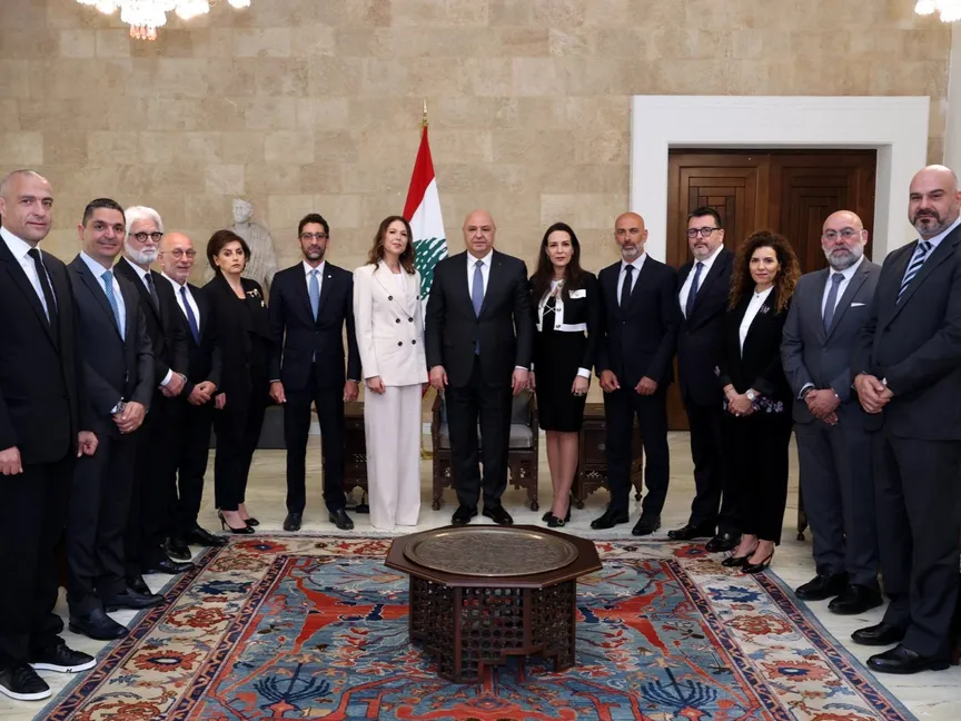 الرئيس اللبناني جوزاف عون يلتقي وفد شبكة القطاع الخاص اللبناني. 1 يونيو 2026 - @LBpresidency