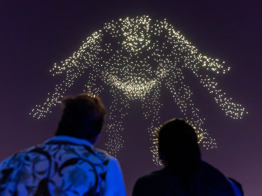 أحد العروض الضوئية في مهرجان نور الرياض بالسعودية - Twitter@NoorRiyadhFest