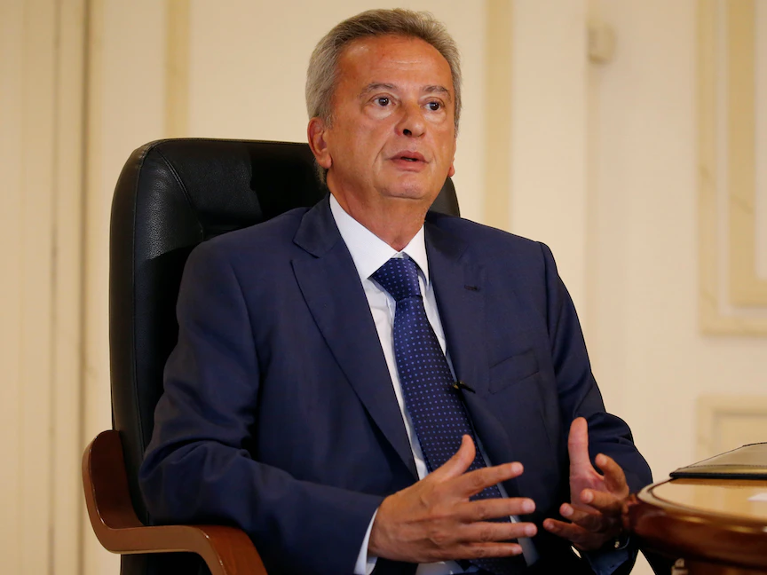 حاكم مصرف لبنان رياض سلامة خلال مقابلة مع "رويترز" في بيروت. 6 أغسطس 2018 - REUTERS