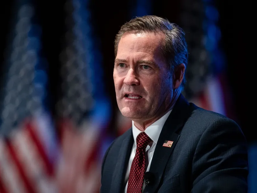 مايك والتز، مستشار الأمن القومي الأميركي، يتحدث خلال منتدى هيل آند فالي في مبنى الكابيتول الأميركي بواشنطن العاصمة، الولايات المتحدة الأميركية، الأربعاء. 30 أبريل 2025 - Bloomberg