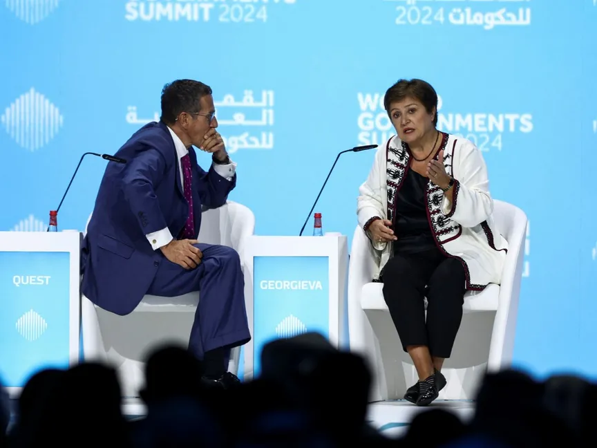 مديرة صندوق النقد الدولي كريستالينا جورجيفا خلال قمة الحكومات في دبي. 12 فبراير 2024 - AFP