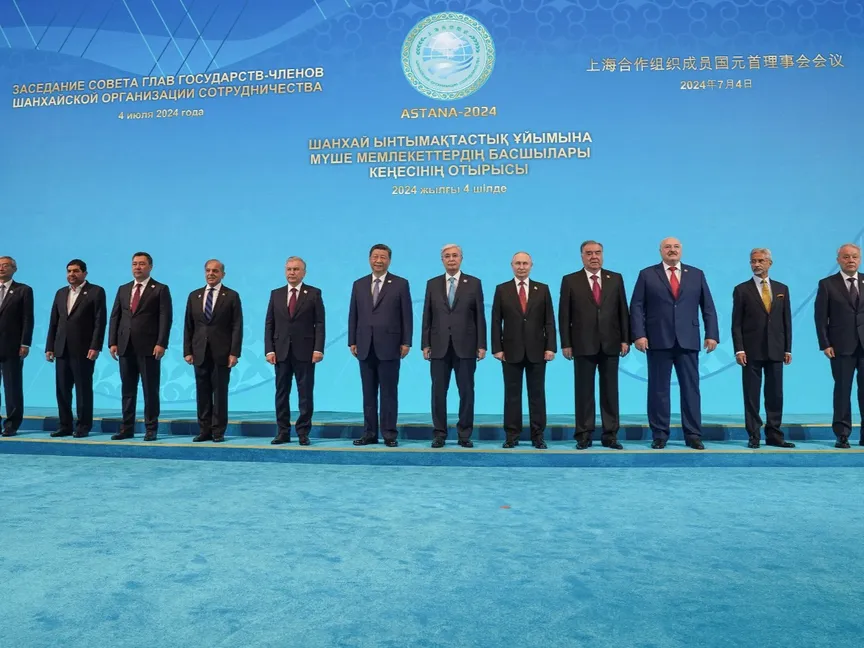 زعماء ورؤساء الدول المشاركة في قمة منظمة شنغهاي للتعاون في أستانا، كازاخستان. 4 يوليو 2024 - Reuters