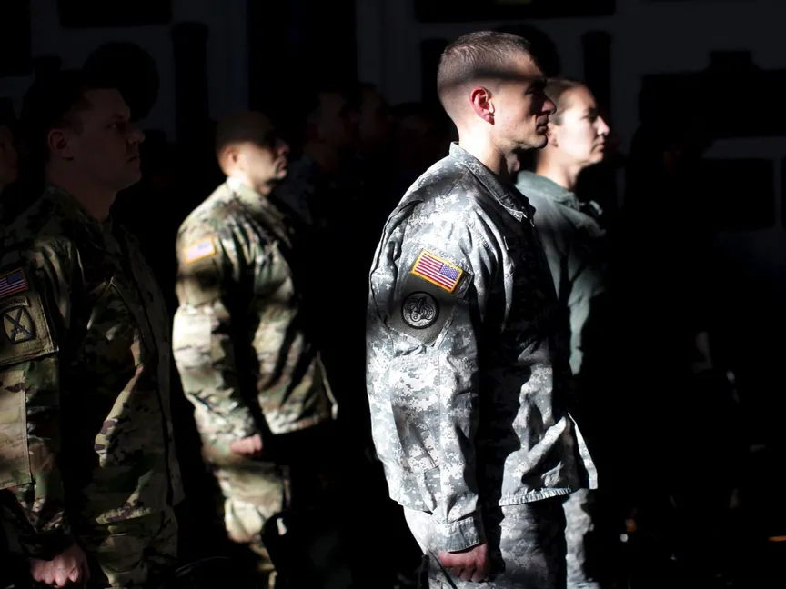 عناصر من الجيش الأميركي في أكاديمية ويست بوينت العسكرية في نيويورك. 5 يناير 2016 - REUTERS