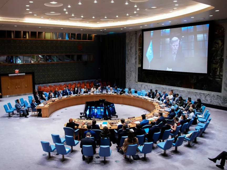 إحدى جلسات مجلس الأمن الدولي في نيويورك. 9 يوليو 2025 - Reuters