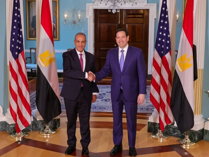 وزير الخارجية الأميركي ماركو روبيو خلال استقباله وزير الخارجية المصري بدر عبد العاطي في واشنطن، 30 يوليو 2025 - @MfaEgypt