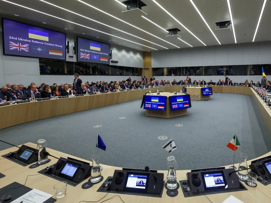 اجتماع لمجموعة الاتصال للدفاع عن أوكرانيا في بروكسل. 12 فبراير 2026 - REUTERS