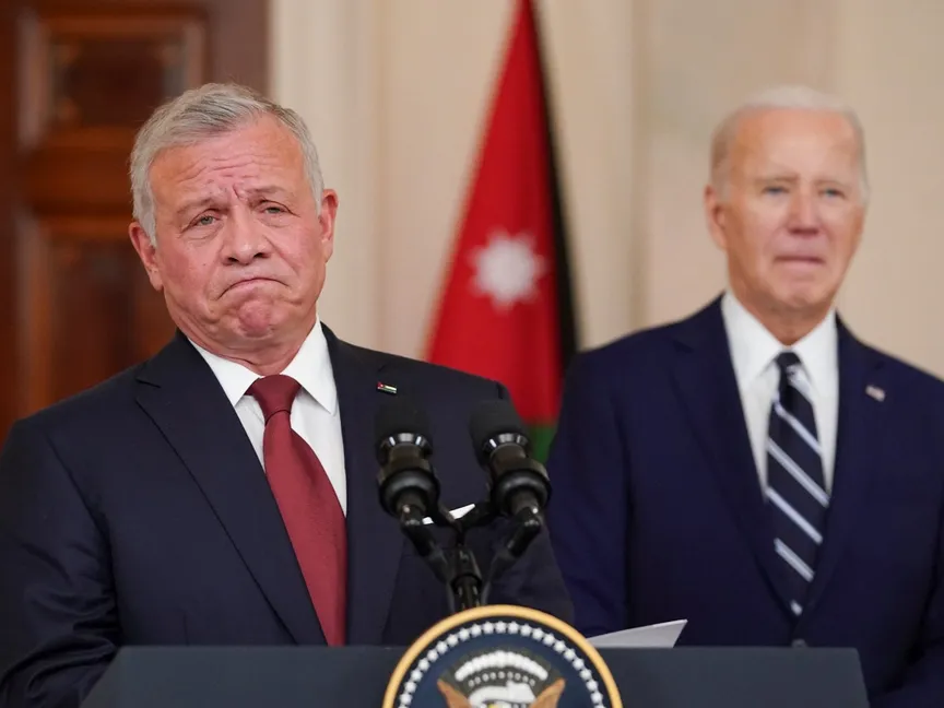 الرئيس الأميركي جو بايدن مع ملك الأردن عبد الله الثاني في البيت الأبيض. واشنطن. 12 فبراير 2024 - REUTERS