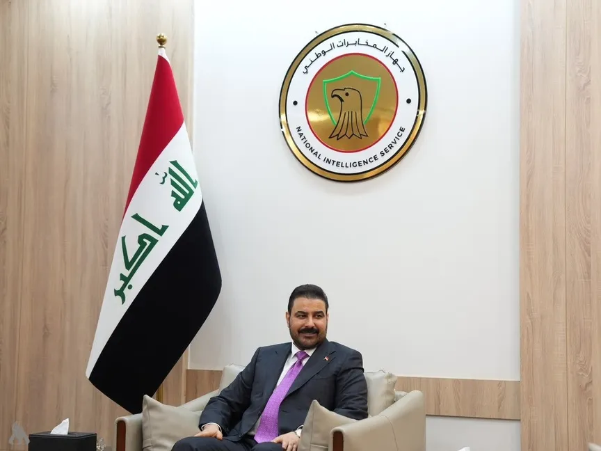 رئيس الوزراء العراقي علي الزيدي خلال زيارة إلى مقر جهاز المخابرات العراقي. 29 أكتوبر 2026 - واع
