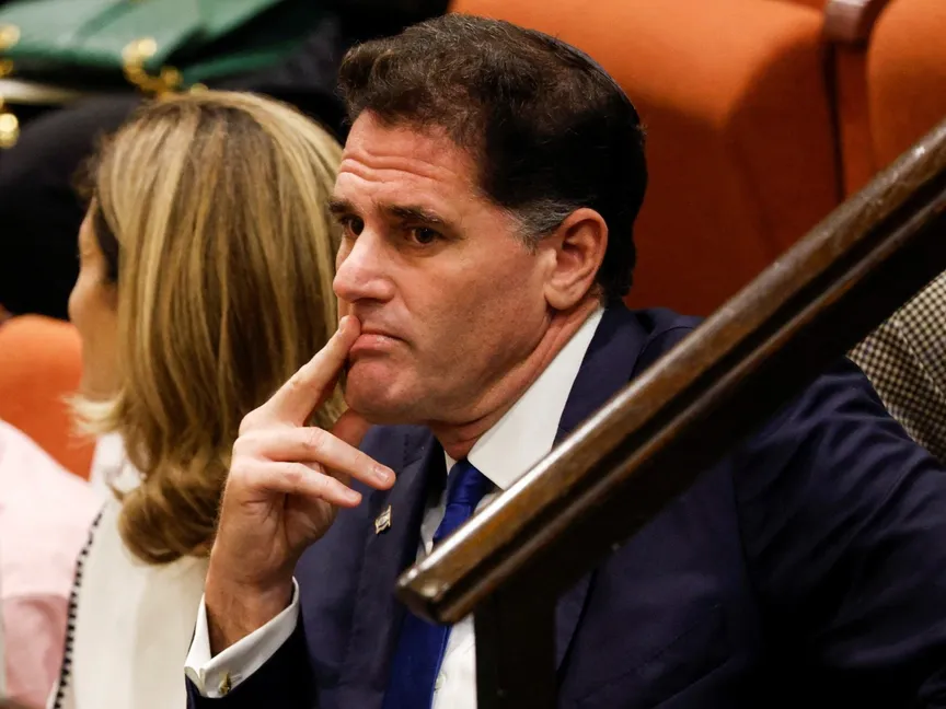 رون ديرمر خلال جلسة في البرلمان الإسرائيلي (الكنيست) بالقدس المحتلة. 29 ديسمبر 2022 - Reuters