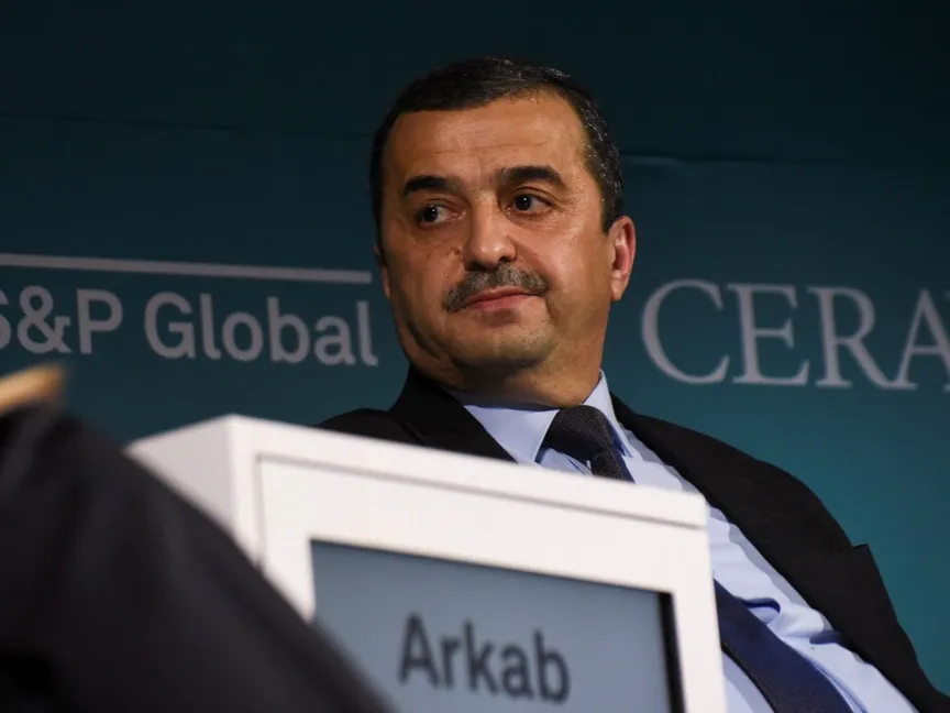 وزير الطاقة الجزائري محمد عرقاب خلال مشاركته في مؤتمر للطاقة بولاية تكساس الأميركية- 7 مارس 2023 - Reuters