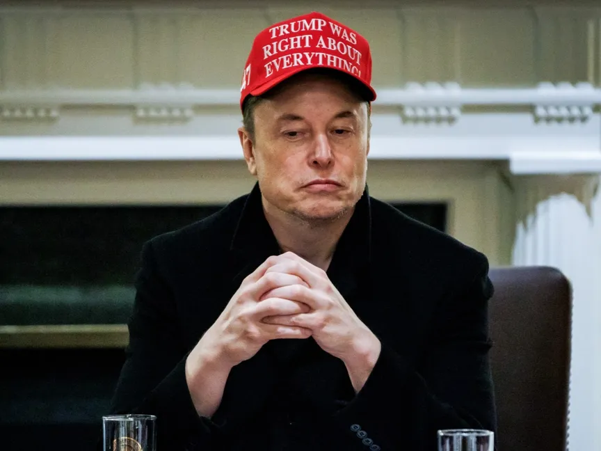 إيلون ماسك خلال اجتماع في البيت الأبيض بواشنطن العاصمة في الولايات المتحدة. 24 مارس 2025 - Bloomberg