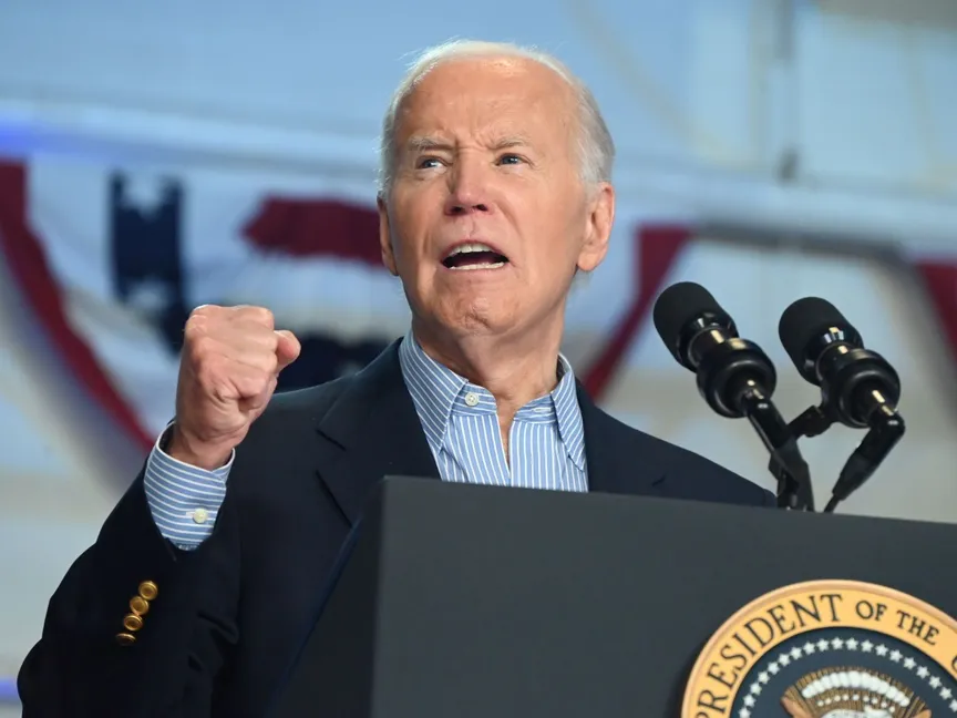 الرئيس الأميركي جو بايدن يتحدث خلال فعالية انتخابية في ماديسون بولاية ويسكونسن. 5 يوليو 2024 - Getty Images