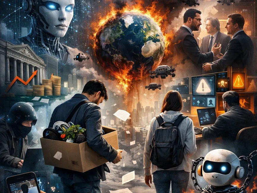 تزايد الاستقالات في صفوف الشركات التقنية تزامناً مع التطور الفائق والسريع للنماذج الذكية ومخاطره على البشرية (صورة مصممة بالذكاء الاصطناعي) - Asharq