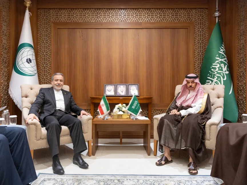 وزير الخارجية السعودي الأمير فيصل بن فرحان يلتقي وزير الخارجية الإيراني عباس عراقجي، جدة، 25 أغسطس 2025 - KSAMOFA