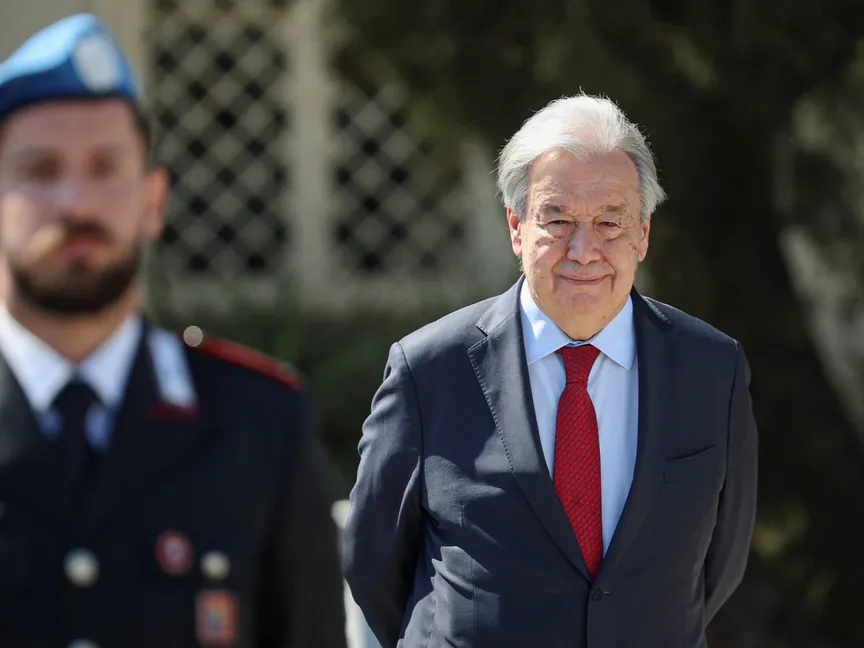 الأمين العام للأمم المتحدة أنطونيو جوتيريش في قبرص. 29 يوليو 2026 - Reuters