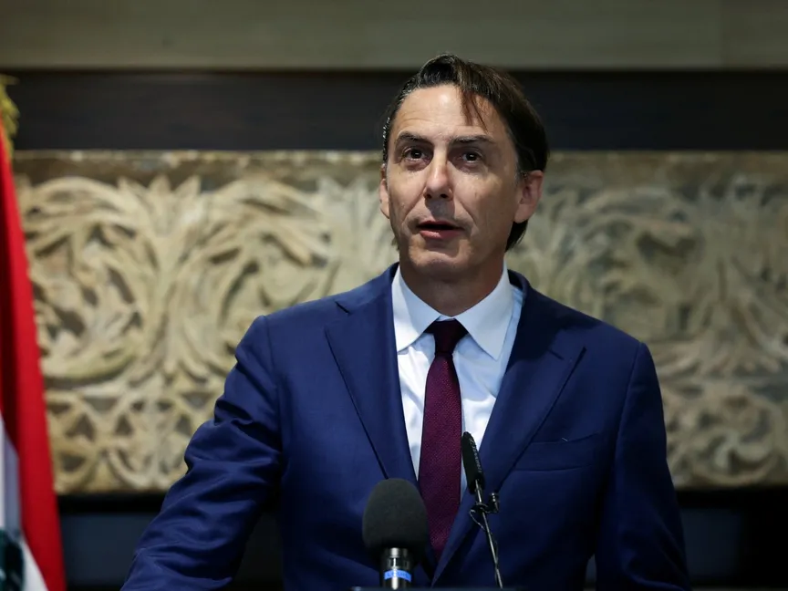 مبعوث الرئيس الأميركي آموس هوكستين خلال مؤتمر صحافي في بيروت. 18 يونيو 2024 - REUTERS