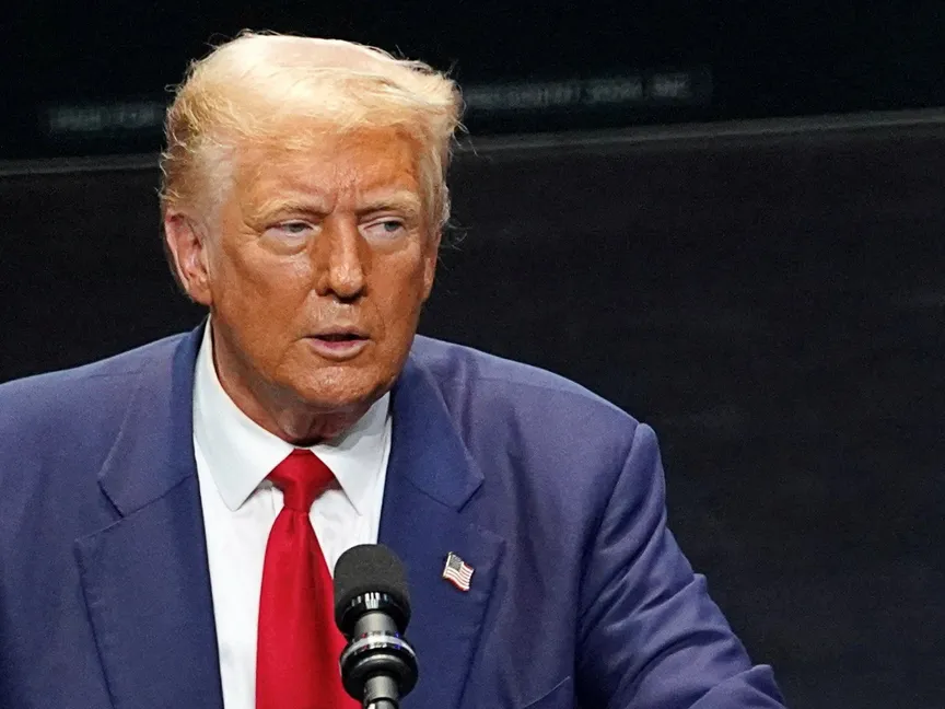 المرشح الرئاسي الجمهوري دونالد ترمب يلقي خطاباً في جورجيا. 24 سبتمبر 2024 - reuters