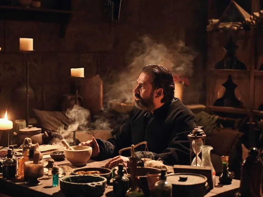 الممثل المصري كريم عبد العزيز في لقطة من مسلسل الحشاشين الذي عرض في رمضان 2024 - facebook.com/KarimAAOfficial