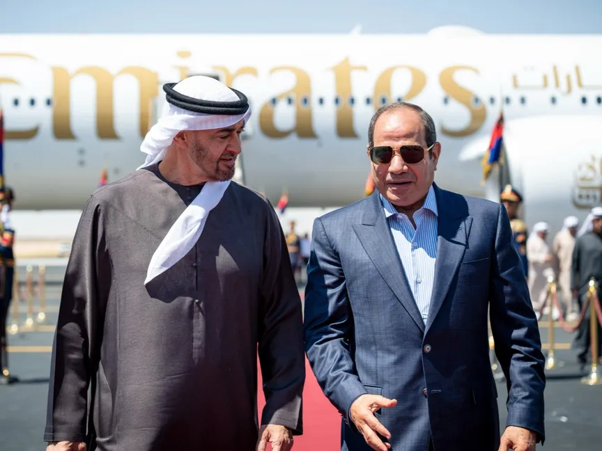 السيسي يستقبل محمد بن زايد في العلمين ويبحثان الأوضاع في الشرق الأوسط