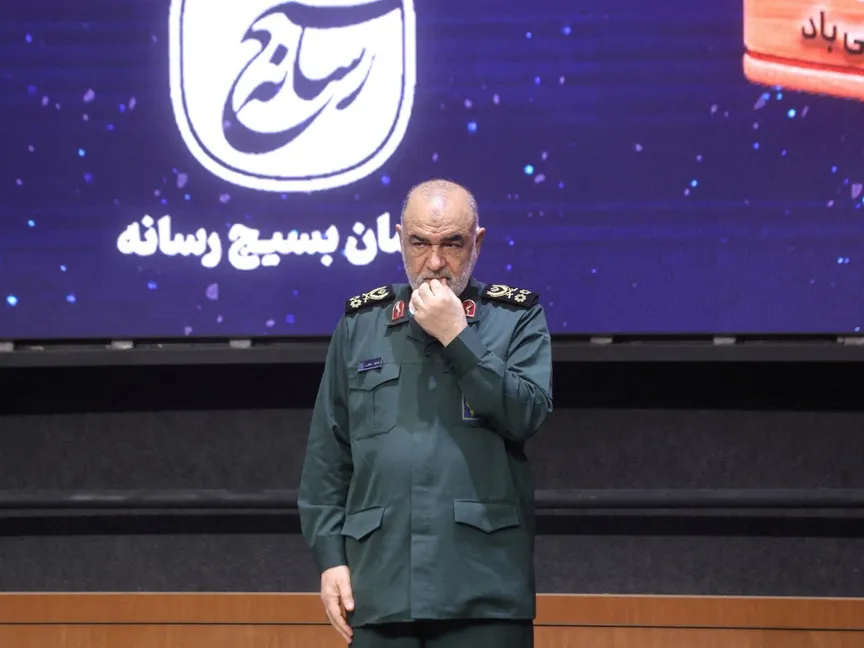 القائد العام للحرس الثوري الإيراني اللواء حسين سلامي خلال حفل في طهران. 5 أغسطس 2024 - REUTERS