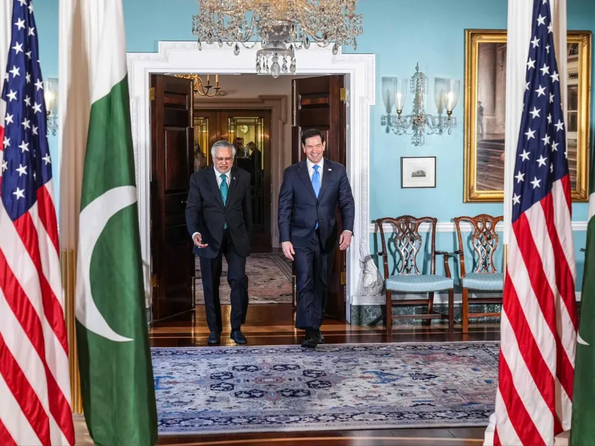 وزير الخارجية الأميركي ماركو روبيو يستقبل نظيره الباكستاني إسحاق دار في واشنطن. 29 مايو 2026 - @SecRubio