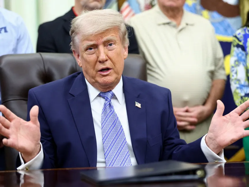 الرئيس الأميركي دونالد ترمب يتحدث في البيت الأبيض بالعاصمة الأميركية واشنطن. 21 مايو 2026 - Reuters