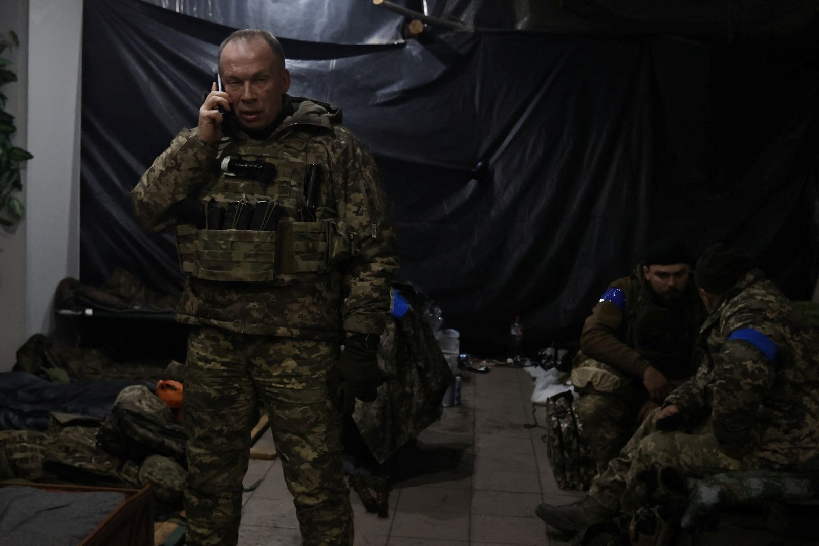 Colonel general Syrskyi, Commander of the Ground Forces of Ukraine visits a position of his troops in a frontline in the town of Soledar - via REUTERS