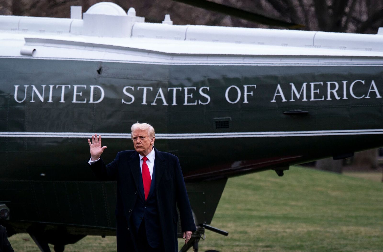 US President Donald Trump on the South Lawn of the White House before boarding Marine One in Washington, DC, US, on Friday, March 14, 2025. Trump said he would seek to scrap a plan to move the Federal Bureau of Investigation headquarters from Washington, DC to Maryland, and instead keep it in the nation's capital - the latest in a long-running saga over the site for the agency's main office. Photographer: Al Drago/Bloomberg