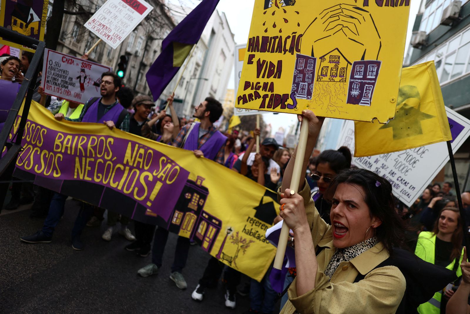 Protest for the right to affordable housing in Lisbon - REUTERS