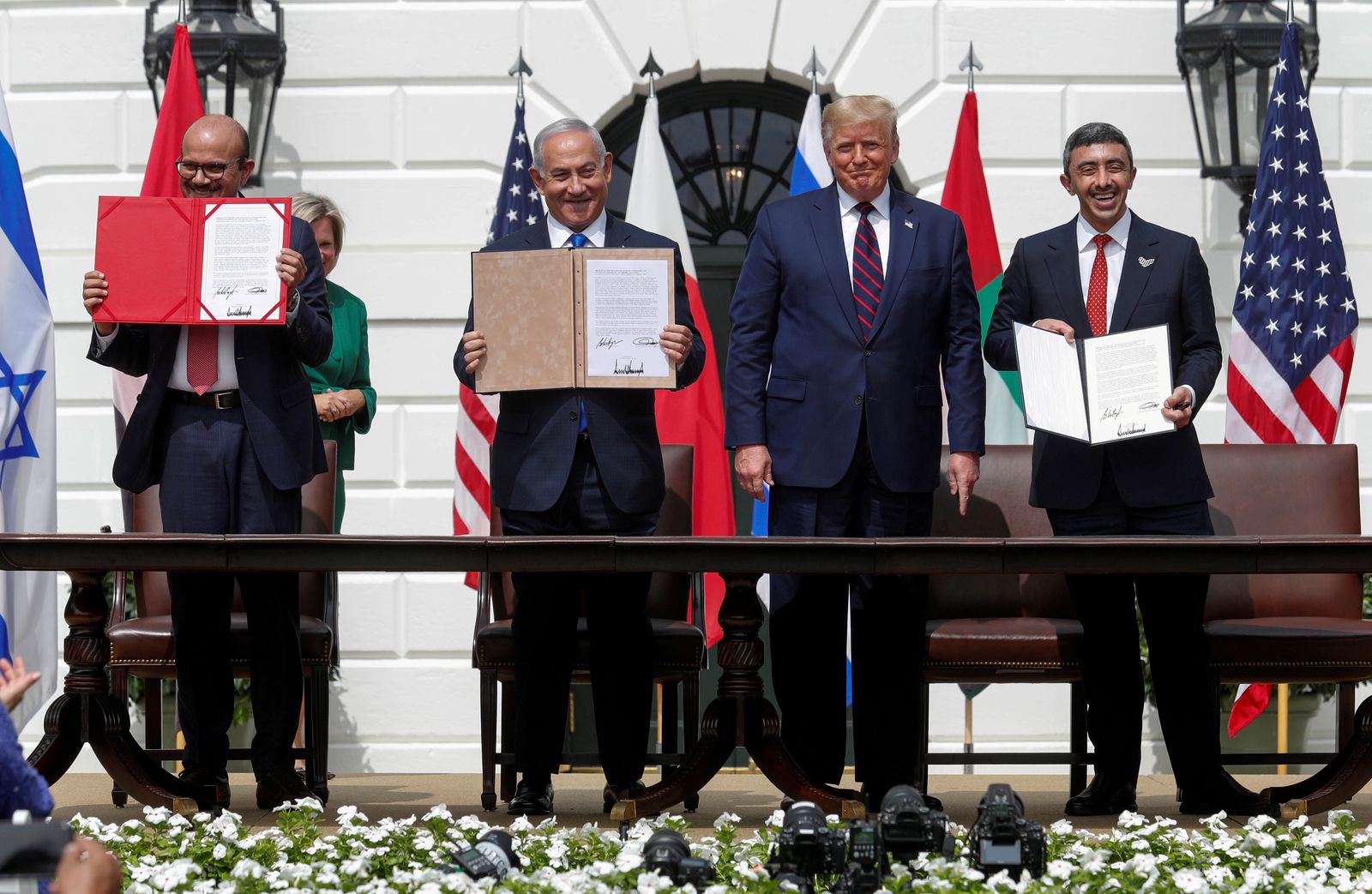  الرئيس الأميركي دونالد ترمب يستضيف زعماء مراسم توقيع اتفاقات أبراهام في البيت الأبيض بواشنطن. 15 سبتمبر 2020 - REUTERS