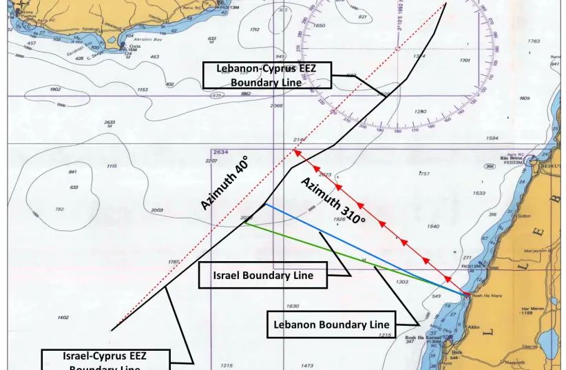 الحدود البحرية المقترحة بين إسرائيل ولبنان - jpost.com